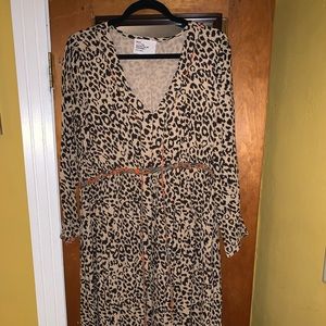 Leon and Harper Leopard Resort Wear Midi Dress